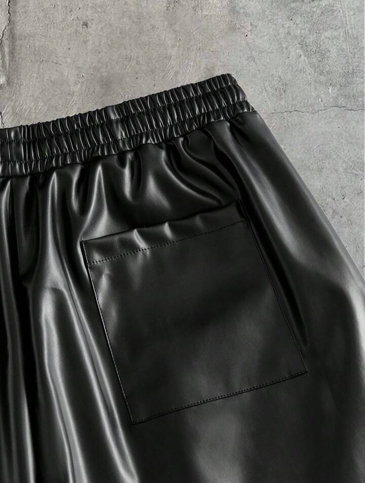 Men's Casual Zipper Design Drawstring Waist Shorts
